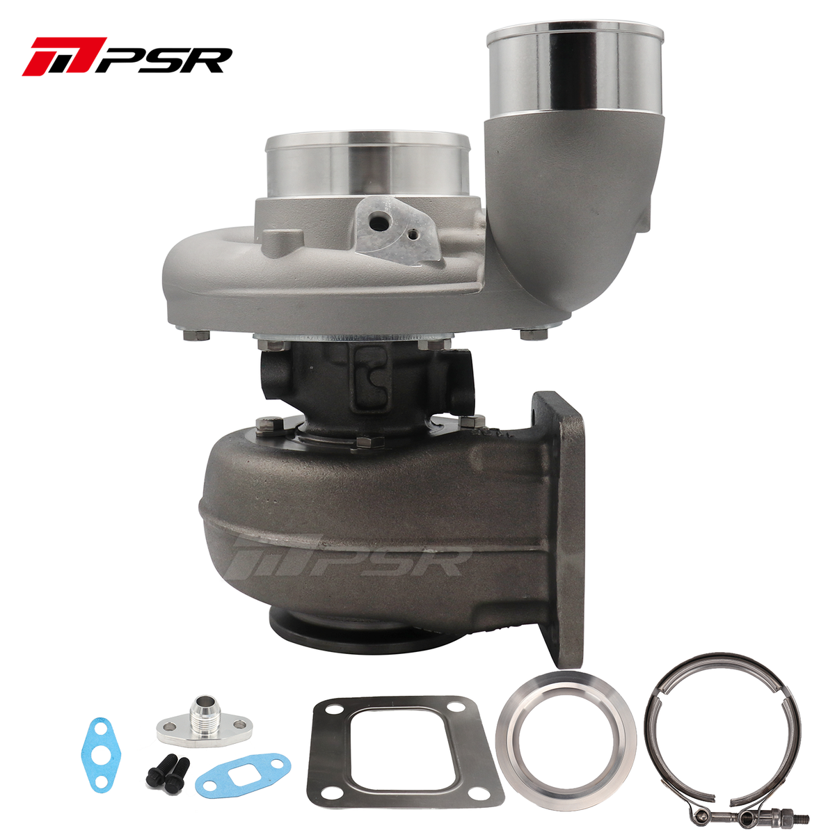 Pulsar Billet 363 366 369 Journal Bearing Turbo with 90° Elbow Outlet Compressor