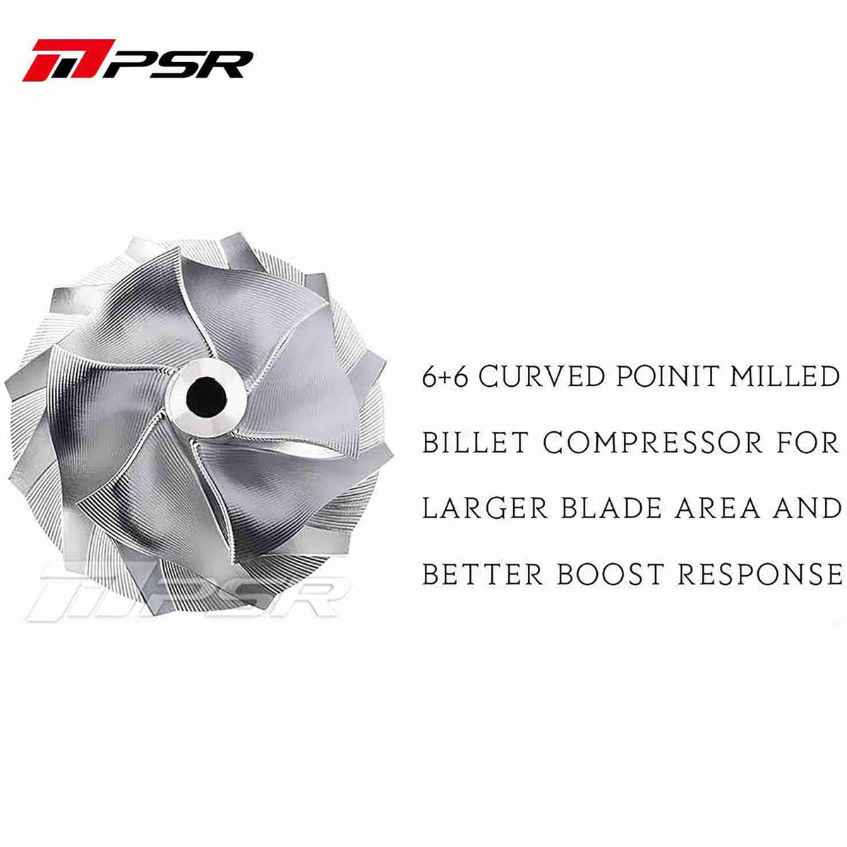 Pulsar PSR 485D Dual Ball Bearing Turbo Curved Point Milled Billet Compressor Wheel