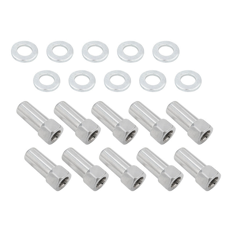 Wheel Lug Nut Kit, Chrome, Cragar, Weld, SST Open End Mag, Length, 1.91, 1/2', 1.380 inch Shank, Set of 10