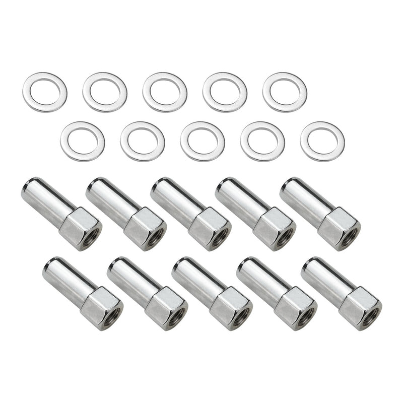 Wheel Lug Nut Kit, Chrome, Cragar, Weld, SST Open End Mag, Length, 1.91, 12 x 1.5, 1.380 inch Shank, Set of 10