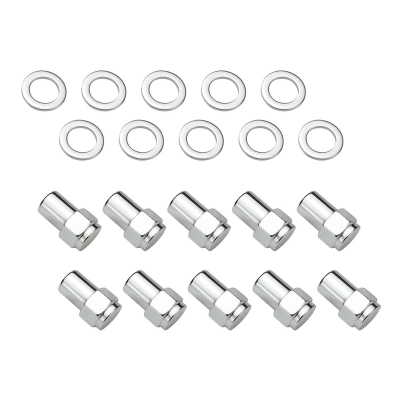 Wheel Lug Nut Kit, Chrome 002 Streetpro Mag, Length 1.56, 1/2, .700 shank, Set of 10