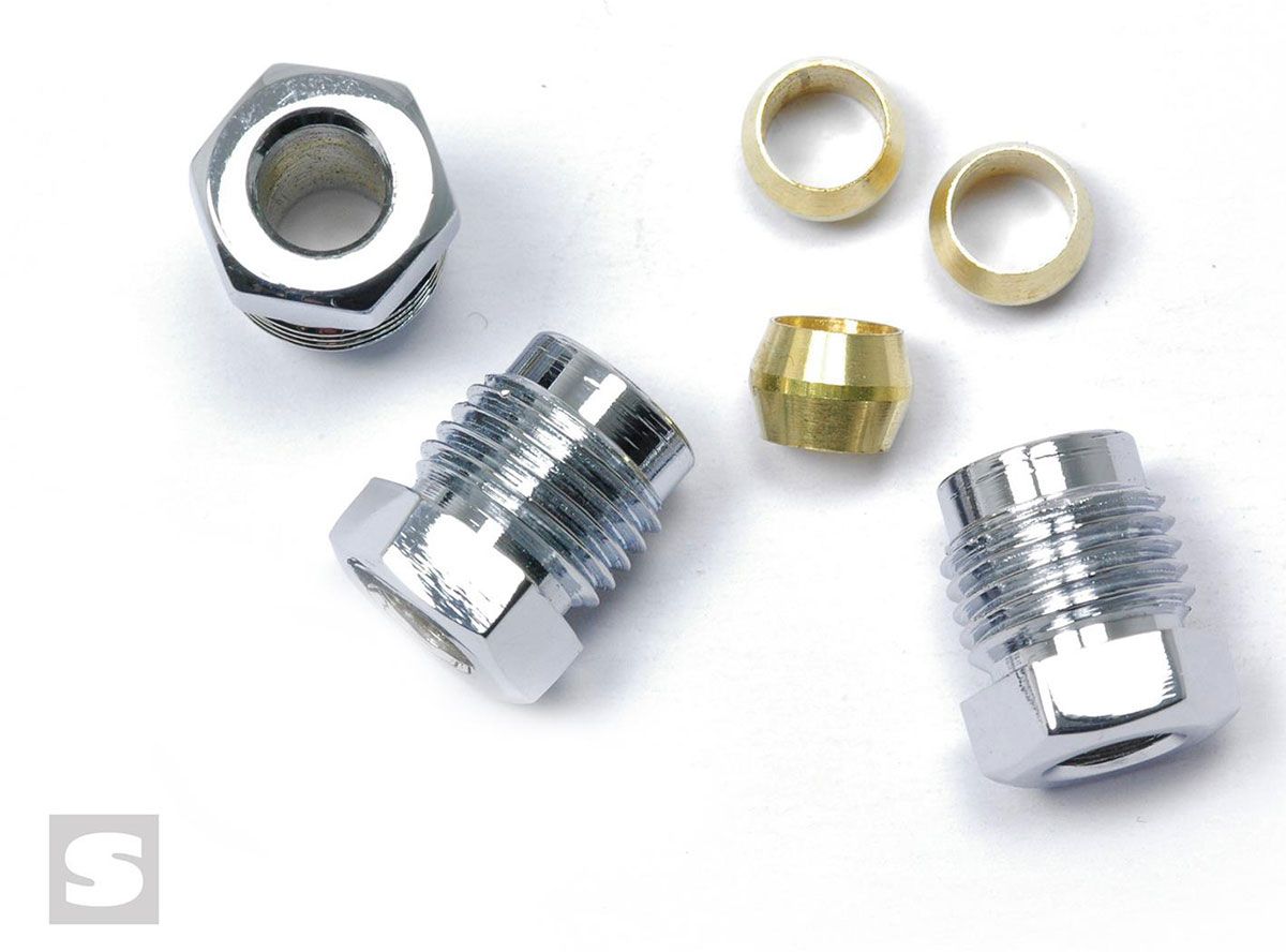 Stromberg Chrome Ford Nut Compression Fittings STROM9081K-CHR