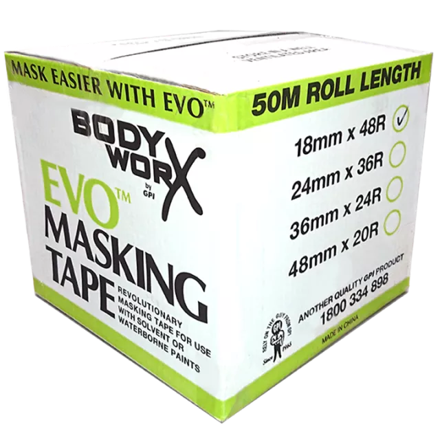 EVO MASKING TAPE 18MM 50M (BOX 48)