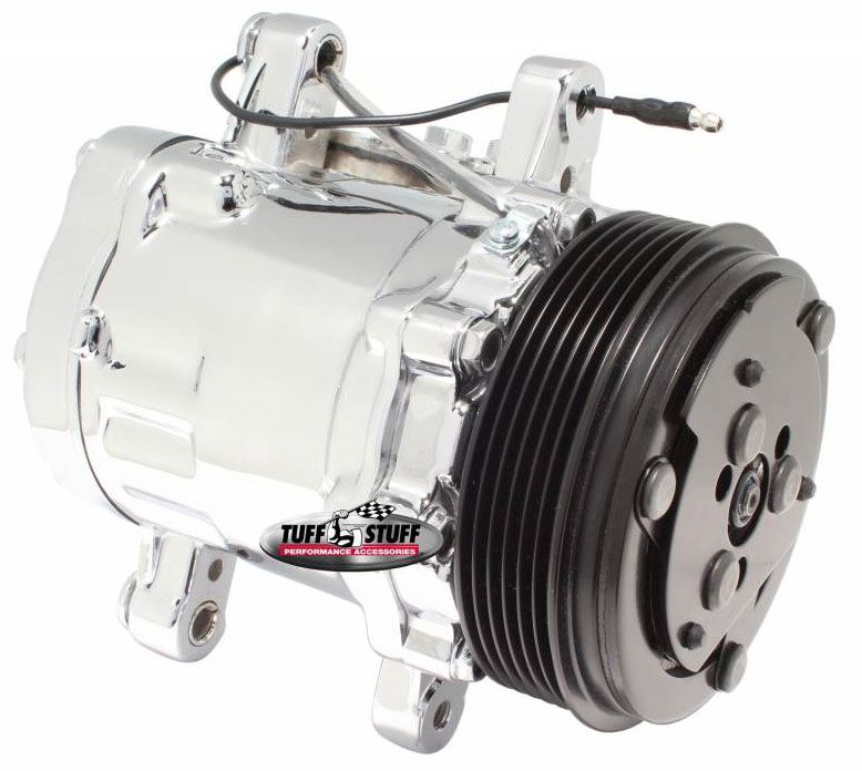 Tuffstuff Sanden Style A/C Compressor, Chrome TUF4517NA6G