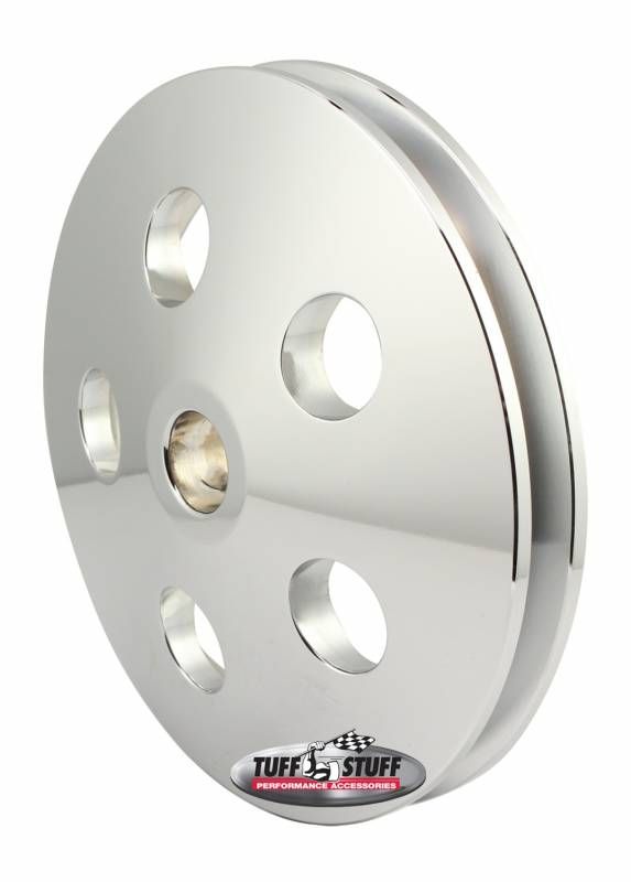 Single V-Groove Power Steering Pully, Chrome