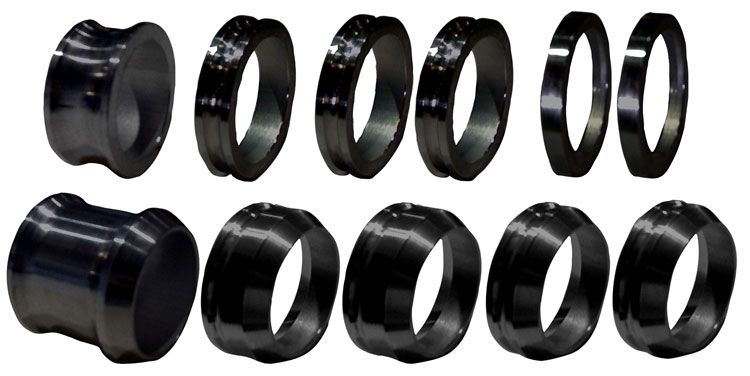 Triple XXX 600 Axle Spacer Kit, Black TXRC-600-SU0453B