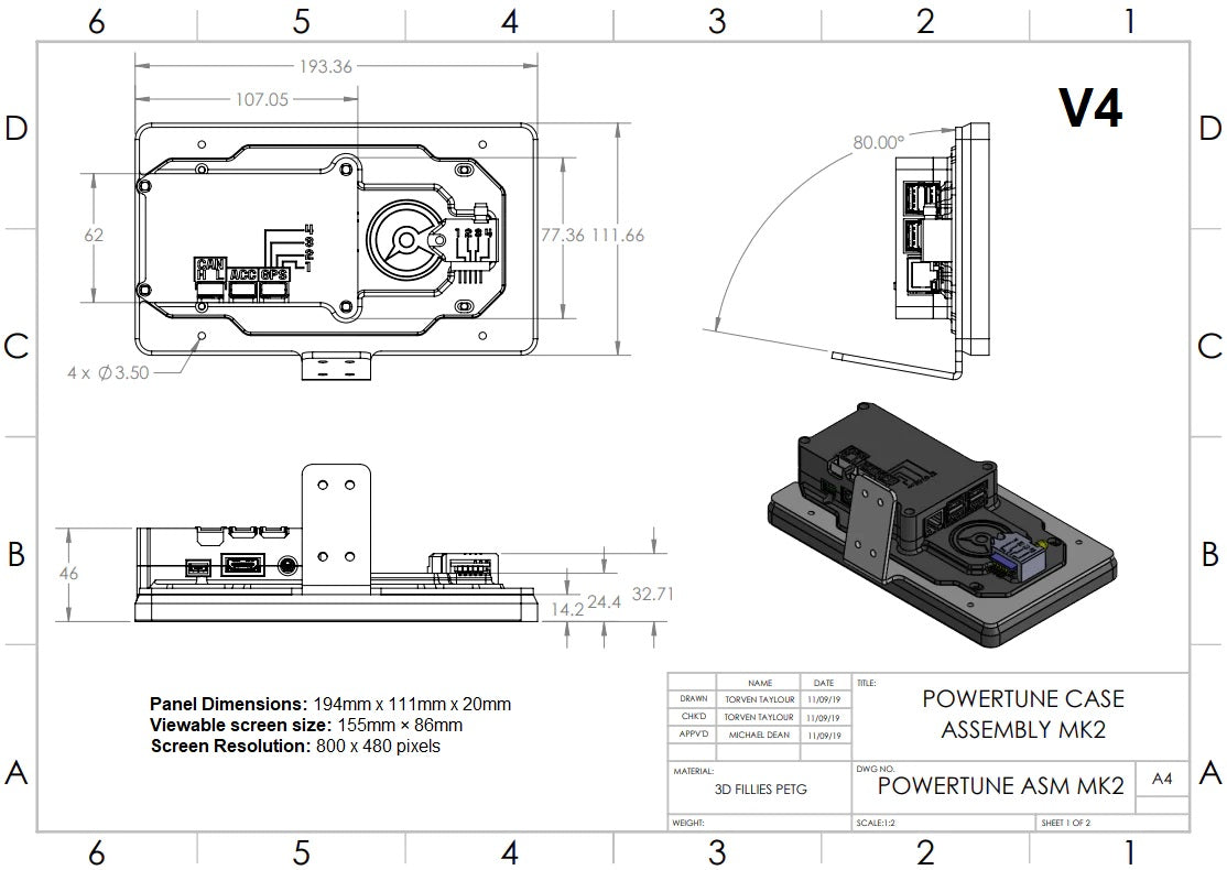 PowerTune Digital Dash V5 (optional GPS)