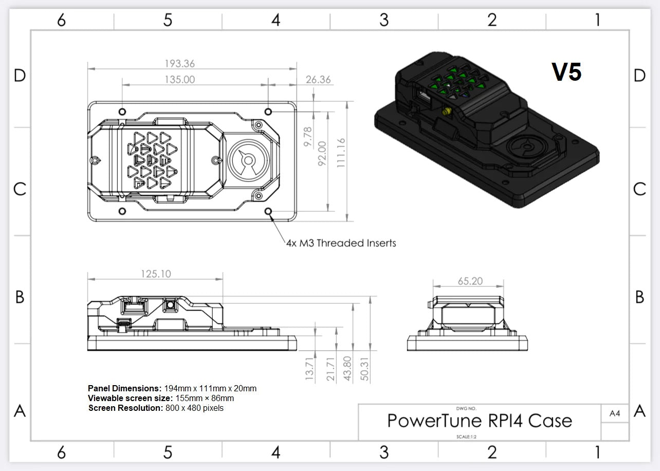 PowerTune Digital Dash V5 (optional GPS)