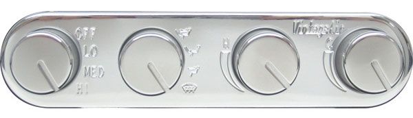 Vintage Air Vintage Air 4 Knob Streamline Panel Polished Face And Knobs. 5.318" Wide x 1" Ta