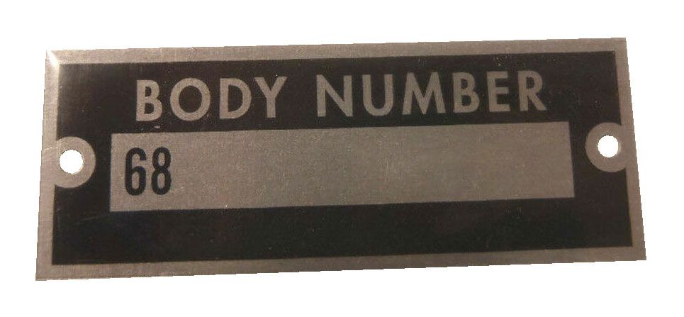 Vintique Vintique Inc Body Number Plates VI68-18651