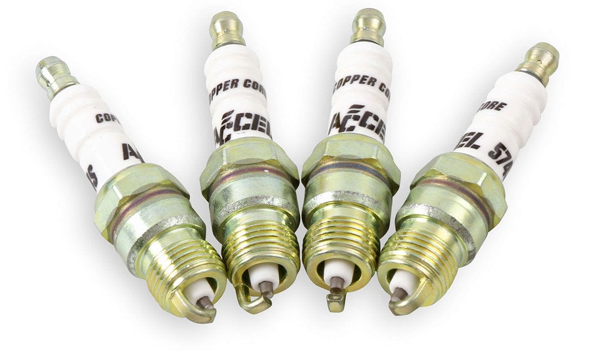 ACCEL .460" reach, Projected tip, Tapered seat, Set of 8, Resistor, Cold He Accel U-Groove Shorty Spark Plugs AC8198 SR