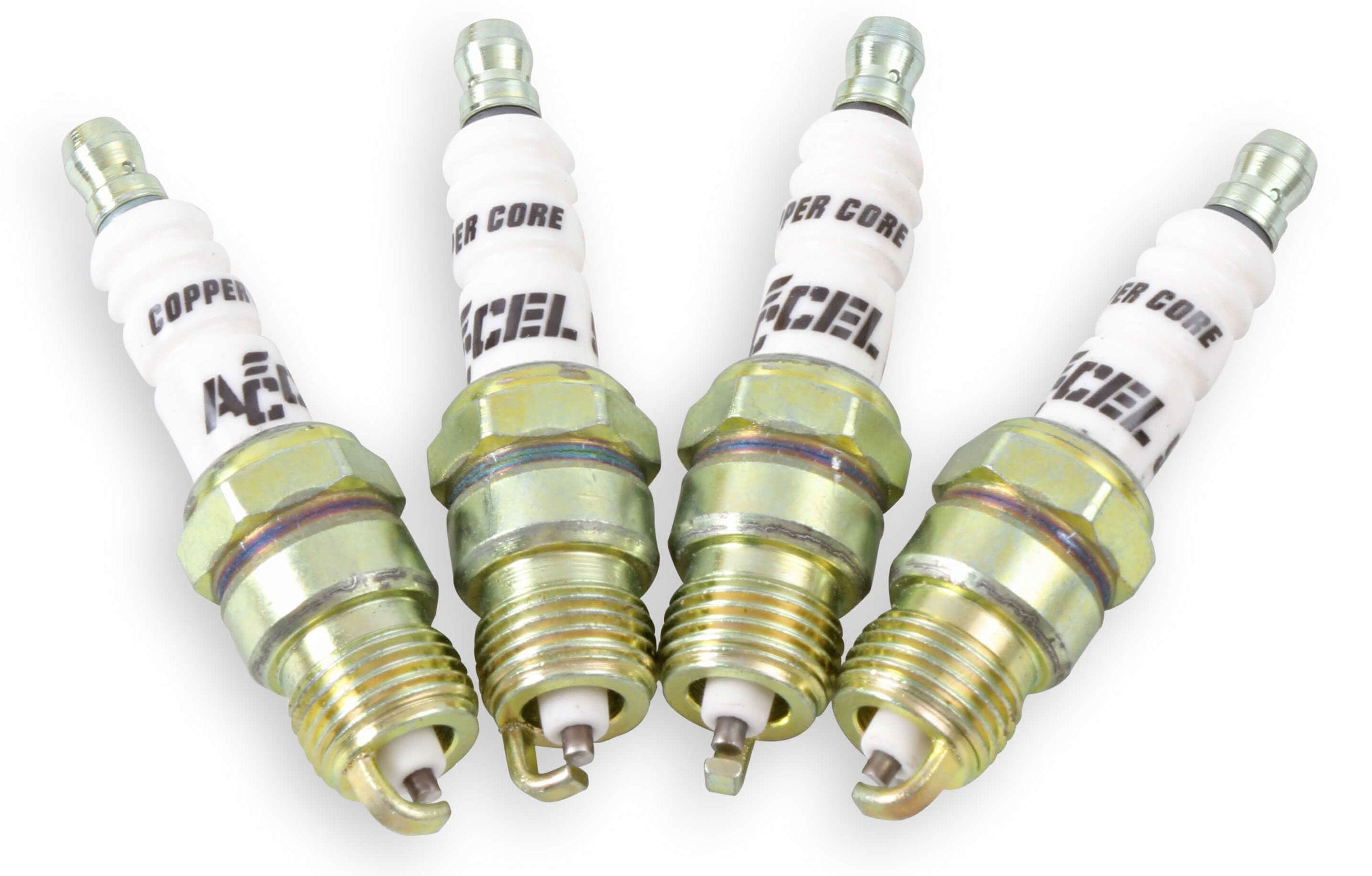 ACCEL .460" reach, Projected tip, Tapered seat, Set of 8, Resistor, Stock H Accel U-Groove Shorty Spark Plugs AC8199 SR