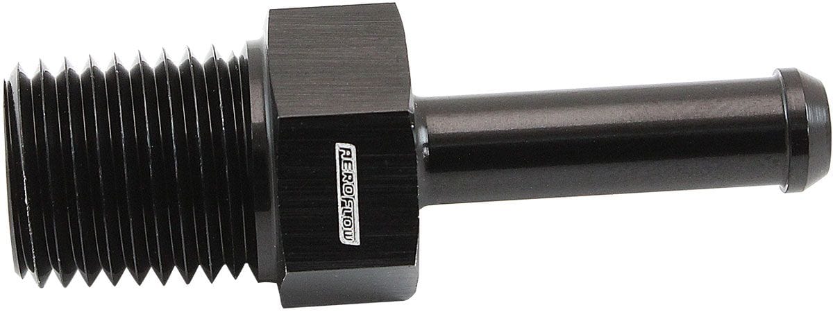 Aeroflow MALE 1/4" NPT TO 1/4" BARB AF841-04-04BLK SR
