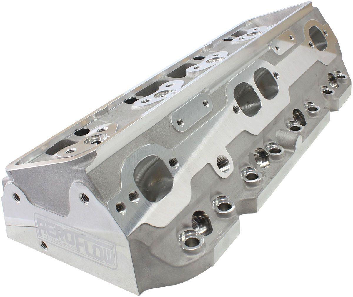 Aeroflow Performance 2.15" x 1.30" Intake Port, 1.45" x 1.50" Exhaust Port Aeroflow Bare Small Block Chev 327-350-400 213cc CNC Ported Aluminium Cylinder Heads with SR