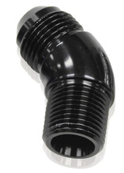 Aeroflow Performance Aeroflow 1/8NPT / 3AN / Black 45° NPT to AN Full Flow Adapter AF523 SR