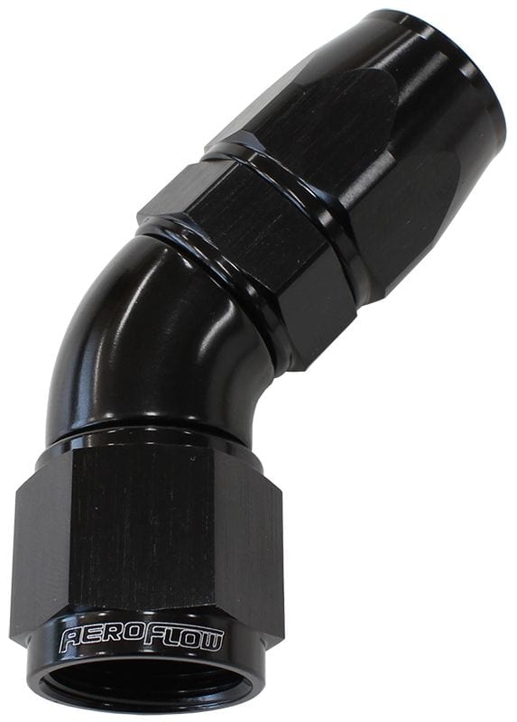 570 Series PTFE 45° Hose End. Suits 200 & 250 Series Hose AF572