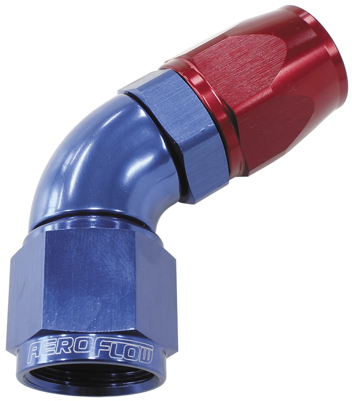 Aeroflow Performance Aeroflow 16 / Red/Blue 570 Series PTFE 60° Hose End. AF578 Suits 200 & 250 Series Hose SR