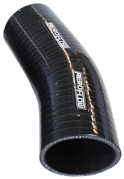 Aeroflow Performance Aeroflow 3-3/4" (95mm) I.D Gloss Black 23° Silicone Elbow Hose AF9207
 4-Ply, 5.3mm Wall Thickness, 125mm Leg SR
