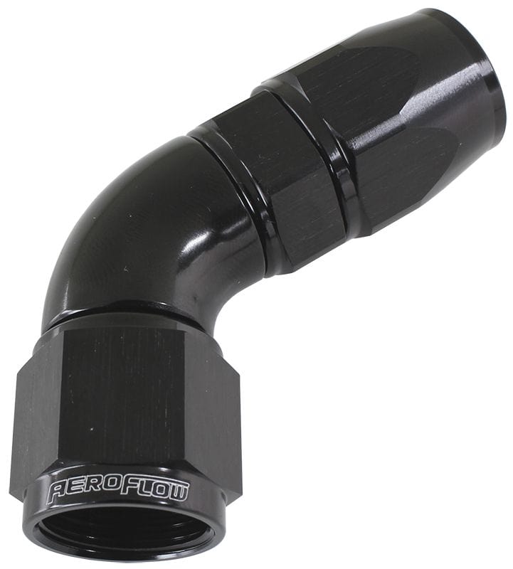 Aeroflow Performance Aeroflow 4 / Black 570 Series PTFE 60° Hose End. AF578 Suits 200 & 250 Series Hose SR