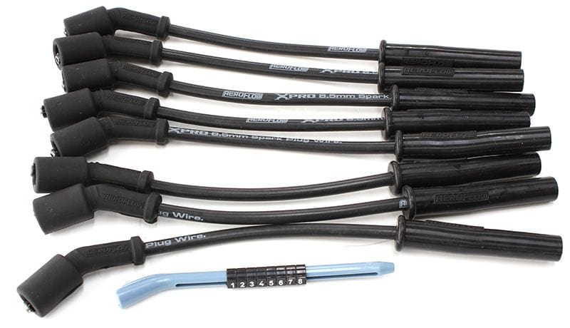 Aeroflow Performance Aeroflow AF4030-32823 Xpro Black 8.5mm Spark Plug Wire Sets 
Fits GM LS2/LS3 engines, 12" length SR
