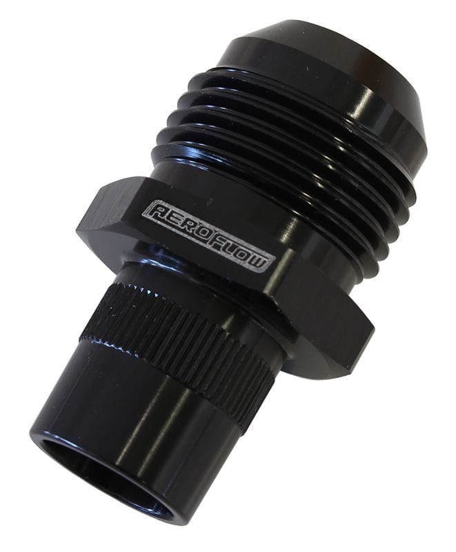 Aeroflow Performance Aeroflow Black Breather Adapters -10AN
 Press in for Nissan Valve Covers with non-threaded hole, SR