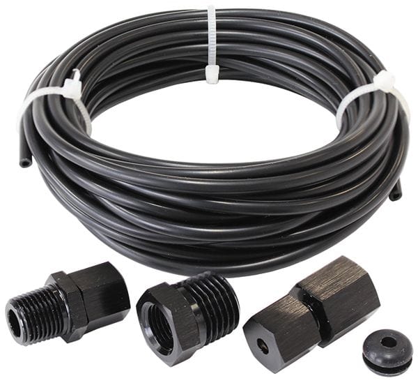 Aeroflow Performance Aeroflow Black Complete 1/8" Dia. Nylon Tubing Kit 
Black Tubing with Black Fittings & Ferrules, 3.6m long SR