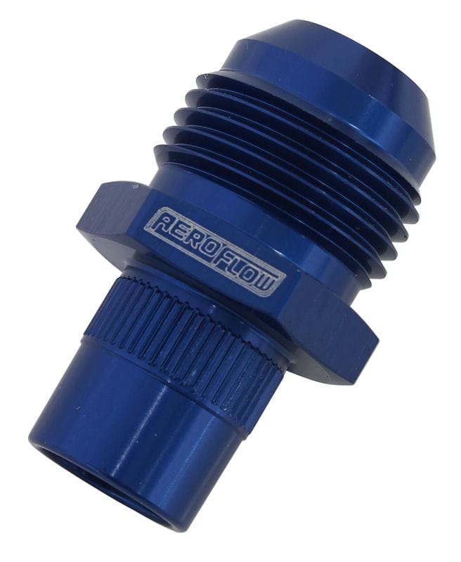 Aeroflow Performance Aeroflow Blue Breather Adapters -10AN
 Press in for Nissan Valve Covers with non-threaded hole, SR