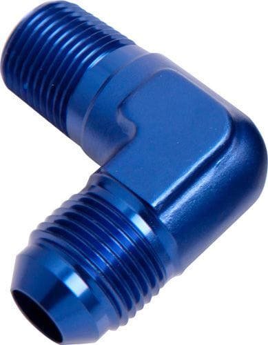 Aeroflow Performance Aeroflow Fittings 1/2NPT / 12AN / Blue 90° NPT to Male Flare Adapter AF822 SR