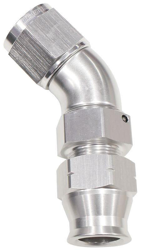 Aeroflow Performance Aeroflow Fittings 1/4 to 4AN / Silver 45° Tube to Female AN Adapters AF129. Suits Aeroflow, Moroso & Russell Tubing SR