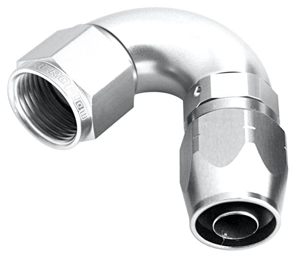 Aeroflow Performance Aeroflow Fittings 10AN / Silver 550 Series Cutter One-Piece Full Flow Swivel 120° Hose End AF554 SR