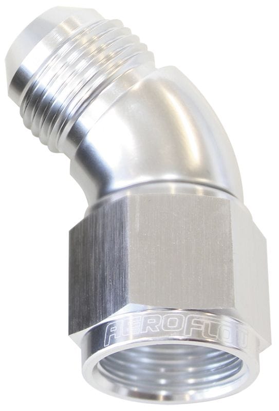 Aeroflow Performance Aeroflow Fittings 12 / Silver 45° Full Flow Female/Male Flare Swivel AF542 SR