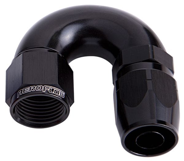 Aeroflow Performance Aeroflow Fittings 12AN / Black 550 Series Cutter One-Piece Full Flow Swivel 180° Hose End AF556 SR