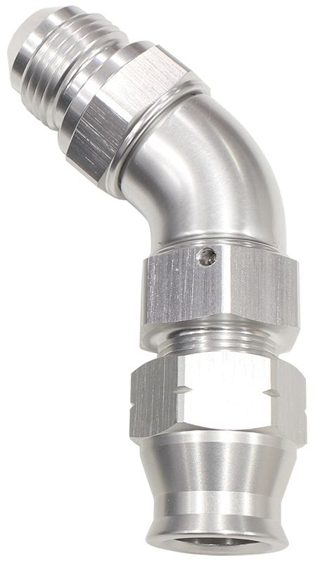 Aeroflow Performance Aeroflow Fittings 3/8 to 8AN / Silver 45° Tube to Male AN Adapters AF128. Suits Aeroflow, Moroso & Russell Tubing SR