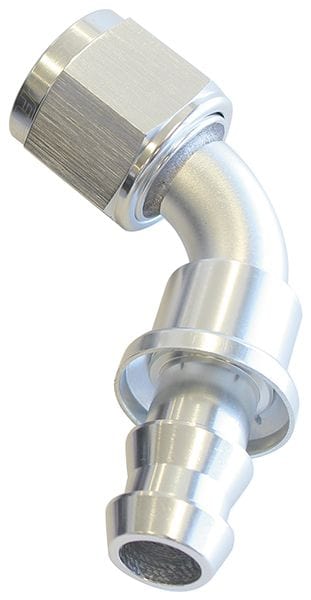 Aeroflow Performance Aeroflow Fittings 6 / Silver 400 Series Push Lock 60° Hose End AF418 SR