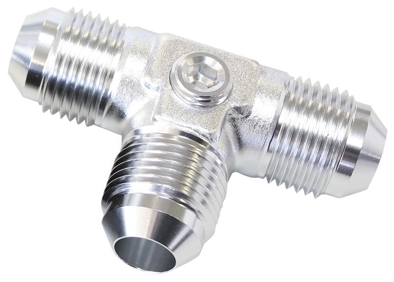 Aeroflow Performance Aeroflow Fittings 6AN with 1/8NPT Port / Silver Flare AN Tee with 1/8" NPT Ports AF824 SR