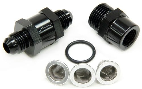 Aeroflow Performance Aeroflow Fittings 8 / Black Inline Fuel & Oil Filter. Includes 30, 80 and 150 Micron Elements SR