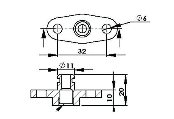 Aeroflow Performance Aeroflow Fuel Rail Adapter AF64-2064
 Suit Subaru, Nissan, Mazda with 32.5mm Centres SR