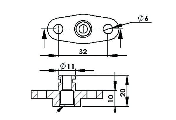 Aeroflow Performance Aeroflow Fuel Rail Adapter AF64-2064
 Suit Subaru, Nissan, Mazda with 32.5mm Centres SR