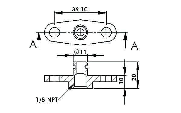 Aeroflow Performance Aeroflow Fuel Rail Adapter AF64-2065
 Suit Toyota, Subaru with 40mm Centres SR