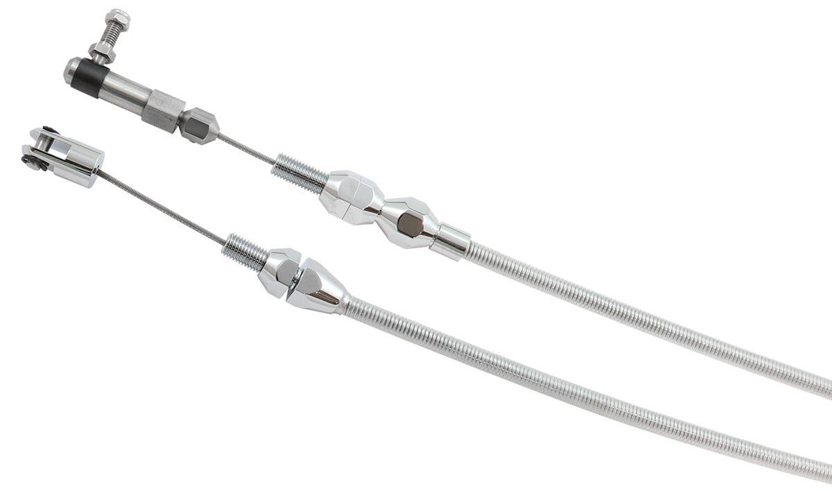 Aeroflow Performance Aeroflow Heavy Duty Universal Throttle Cable - Silver Cover with Chrome Cable Ends SR