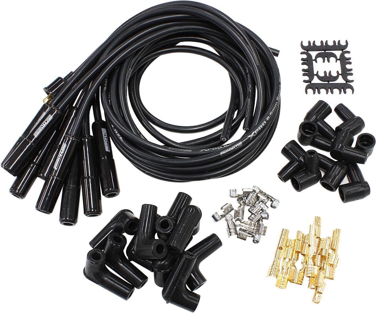 Aeroflow Performance Aeroflow Ignition AF4038-31193C XPRO Universal Ignition Lead Set with Ceramic Straight Boots AF4038-31193C SR