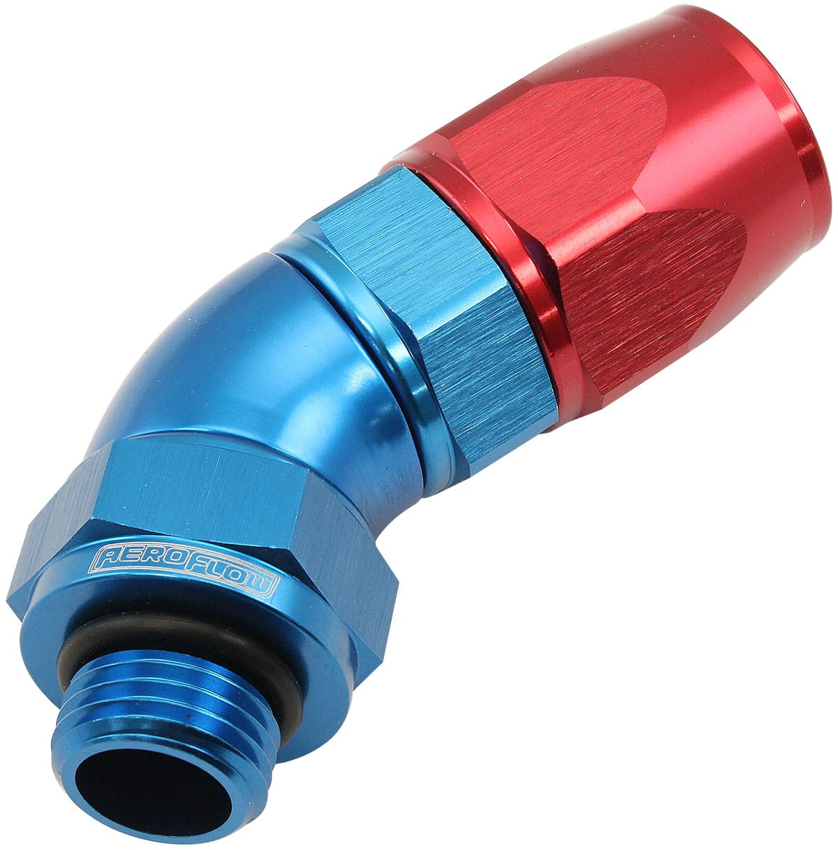 Aeroflow Performance Aeroflow ORB Taper Swivel 45° Hose End -6 ORB to -6AN SR
