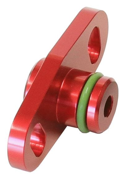 Aeroflow Performance Aeroflow Red Fuel Rail Adapter AF64-2066
 Suit Mitsubishi 16mm Seal & 37-40mm Centres SR