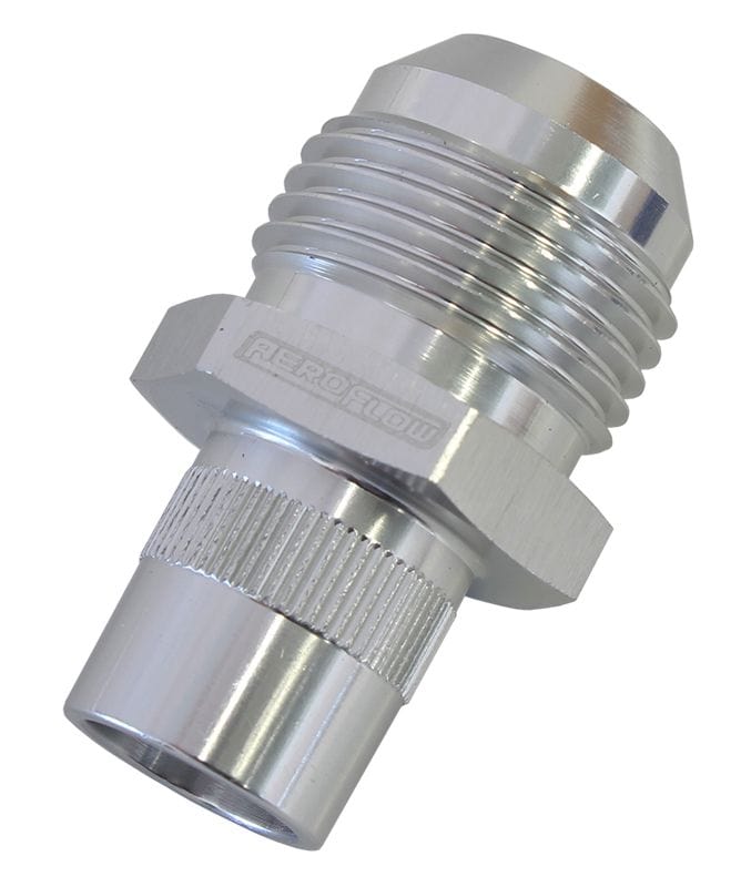 Aeroflow Performance Aeroflow Silver Breather Adapters -10AN
 Press in for Nissan Valve Covers with non-threaded hole, SR