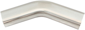Aeroflow Stainless Steel 3-1/2" Oval Tube, 45 Degree Angle - AF9402-3500