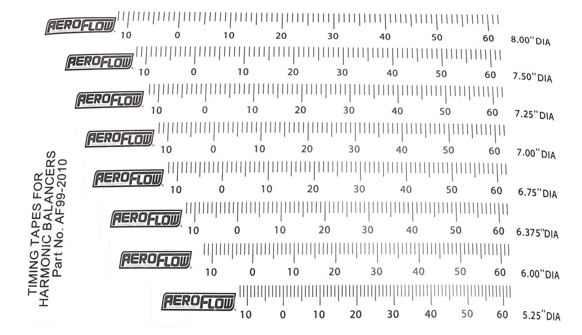 Aeroflow Performance AEROFLOW TIMING TAPES HARMONIC (AF99-2010) SR