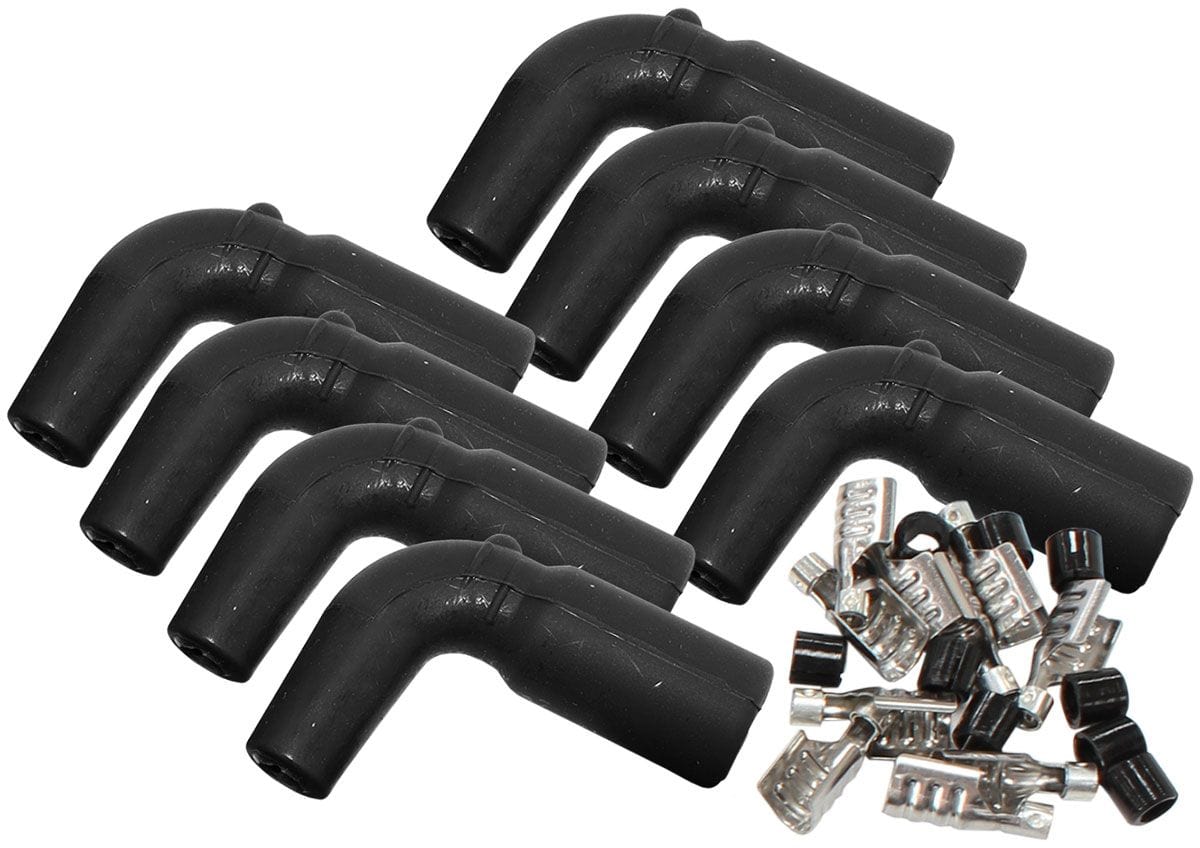 Aeroflow Performance Aeroflow Xpro Silicone 90° GM LS Coil Boots & Terminals AF4030-3303-8 SR