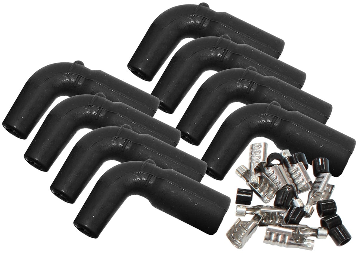 Aeroflow Performance Aeroflow Xpro Silicone 90° GM LS Coil Boots & Terminals AF4030-3303-8 SR