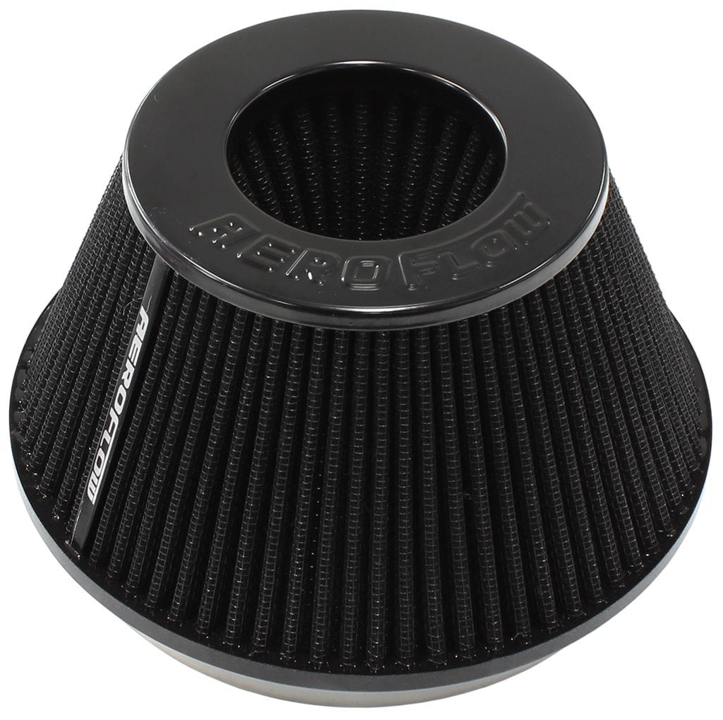 Aeroflow Performance Air Filters AF2711-1009 Universal 6" (153mm) Steel Top Inverted Tapered Pod Filter with Black End SR