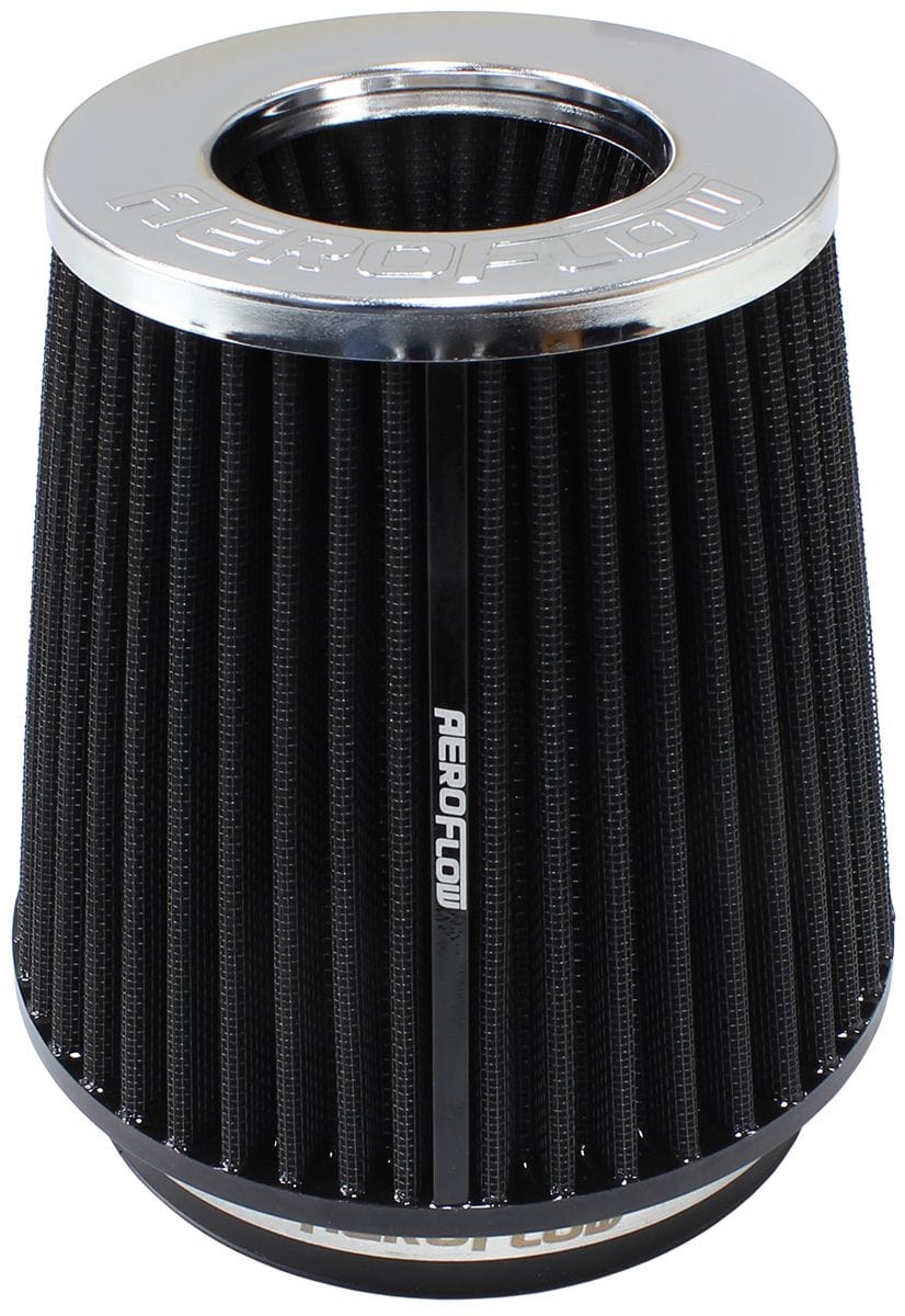 Aeroflow Performance Air Filters AF2811-2800 Universal 5" (127mm) Steel Top Inverted Tapered Pod Filter with Chrome End SR